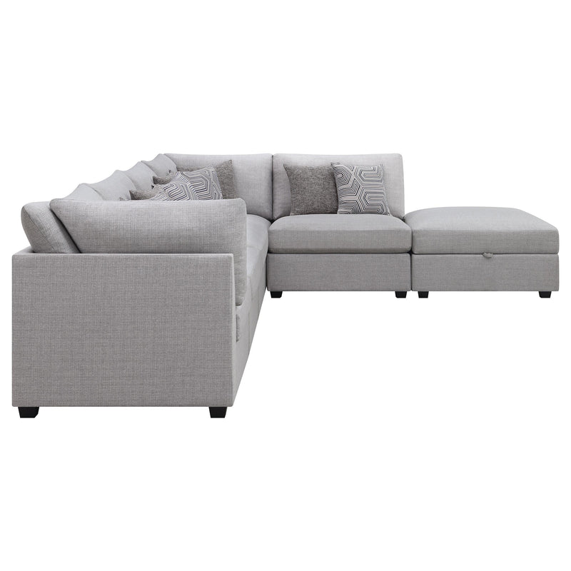 Cambria 6 piece Upholstered Modular Sectional Sofa Grey