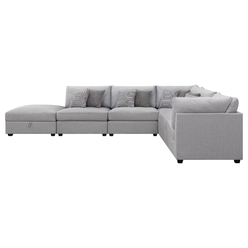 Cambria 6 piece Upholstered Modular Sectional Sofa Grey