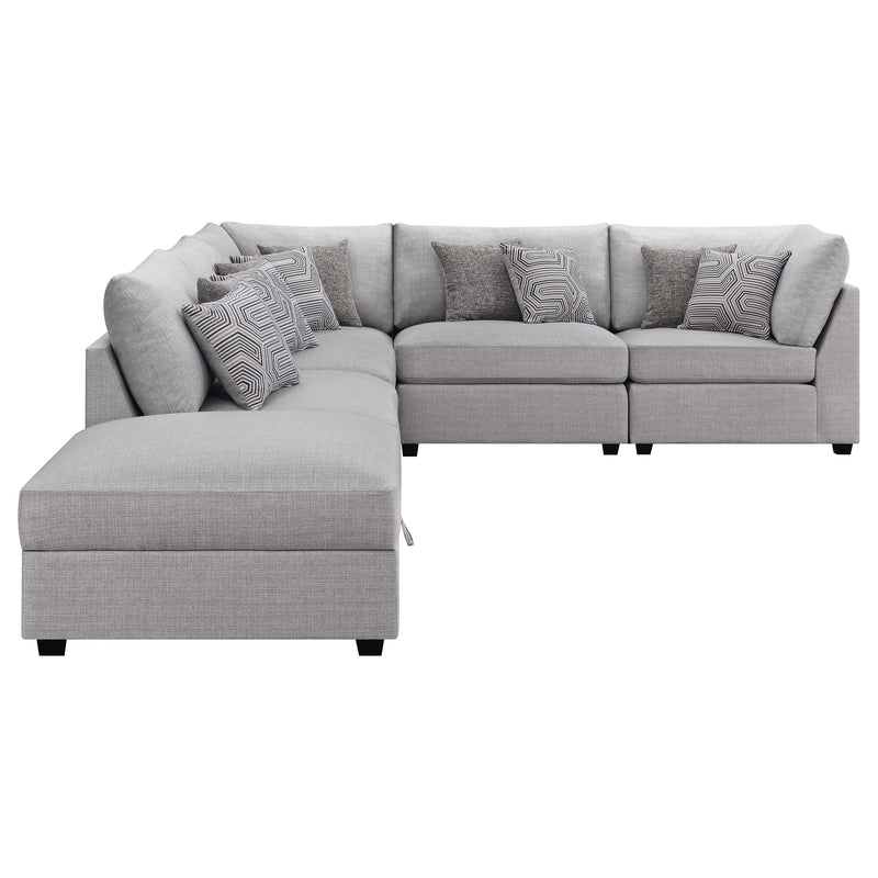 Cambria 6 piece Upholstered Modular Sectional Sofa Grey