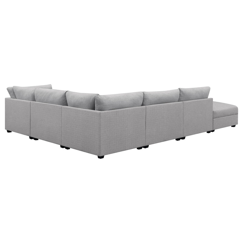 Cambria 6 piece Upholstered Modular Sectional Sofa Grey