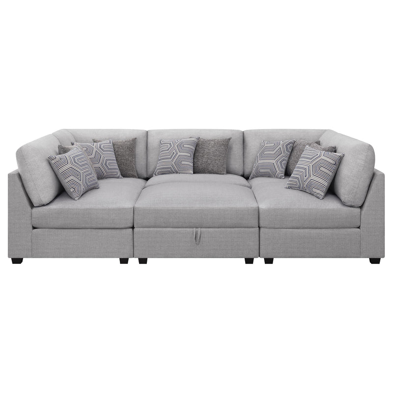 Cambria 6 piece Upholstered Modular Sectional Sofa Grey