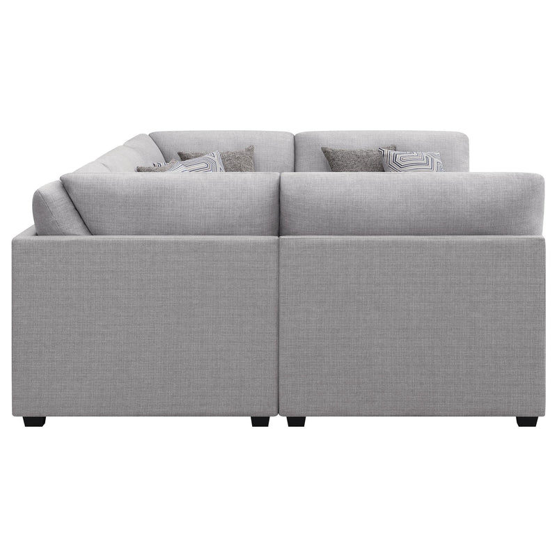 Cambria 6 piece Upholstered Modular Sectional Sofa Grey