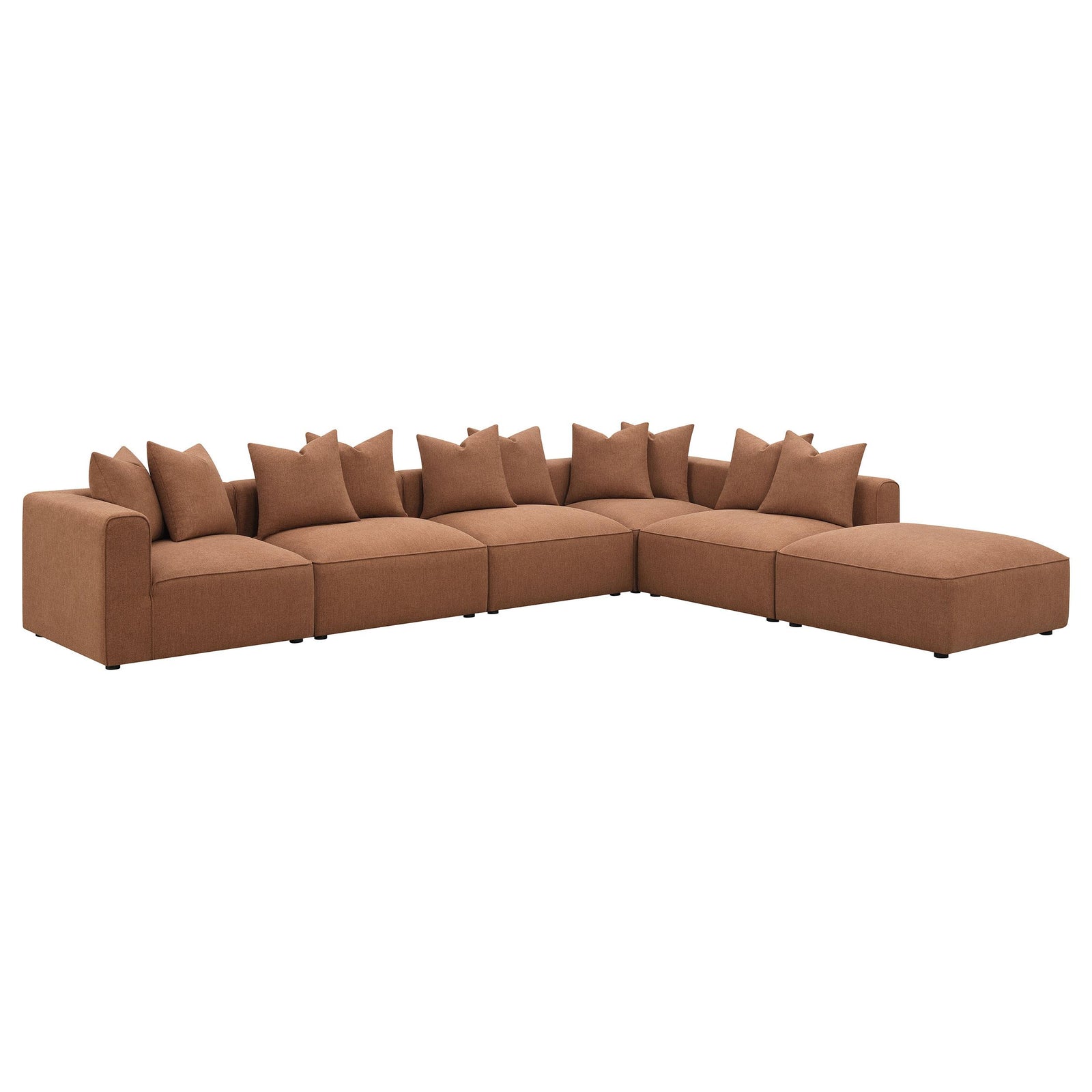 Jennifer 6 piece Upholstered Modular Sectional Terracotta