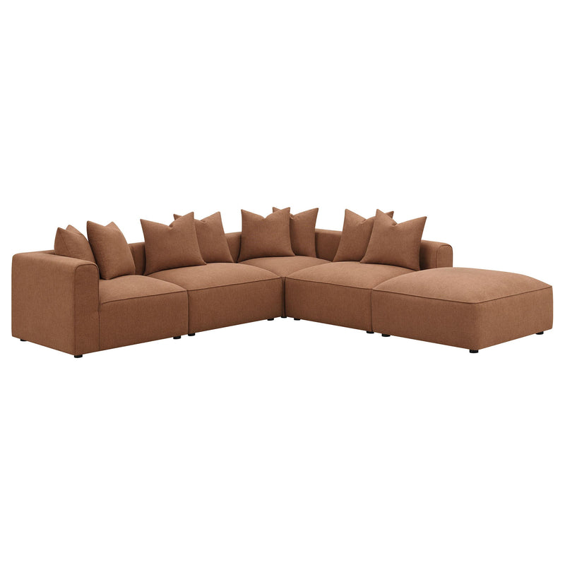 Jennifer 6 piece Upholstered Modular Sectional Terracotta