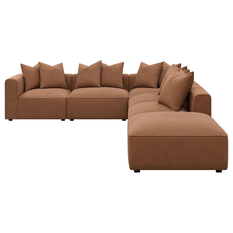 Jennifer 6 piece Upholstered Modular Sectional Terracotta