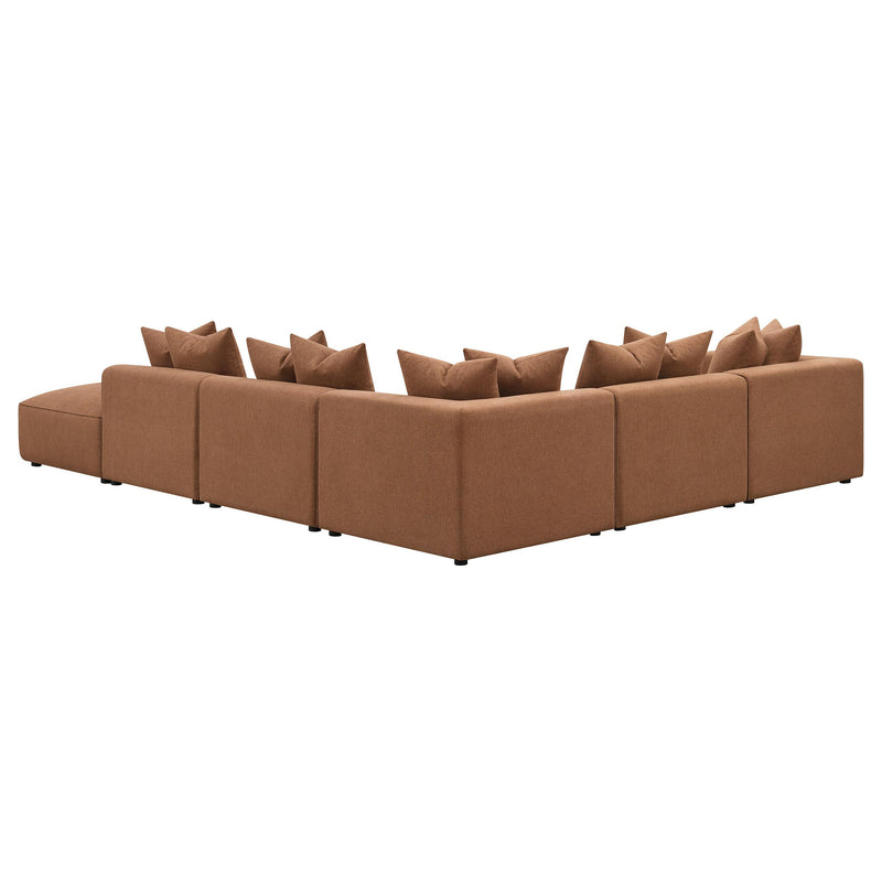 Jennifer 6 piece Upholstered Modular Sectional Terracotta