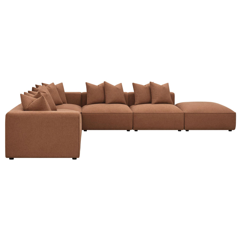 Jennifer 6 piece Upholstered Modular Sectional Terracotta