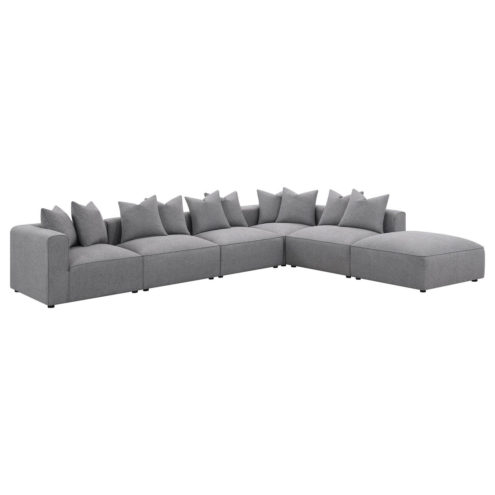 Jennifer 6 piece Upholstered Modular Sectional Grey