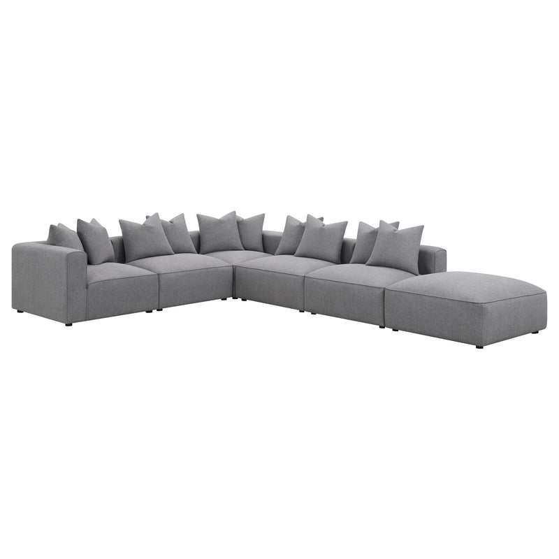 Jennifer 6 piece Upholstered Modular Sectional Grey