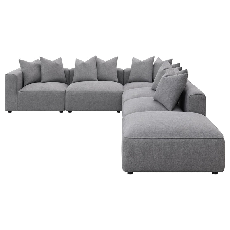 Jennifer 6 piece Upholstered Modular Sectional Grey