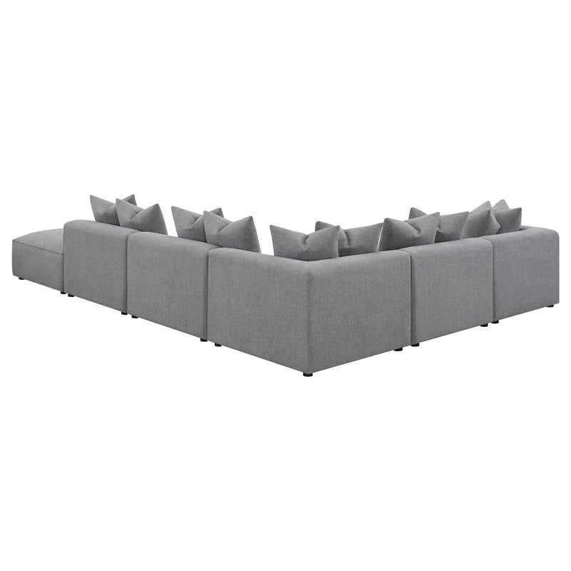 Jennifer 6 piece Upholstered Modular Sectional Grey