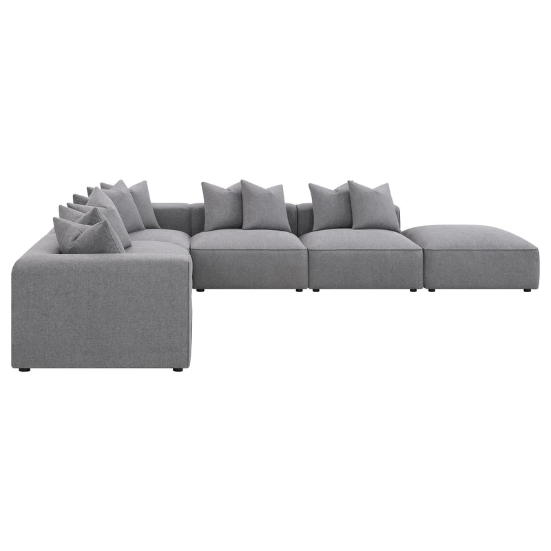 Jennifer 6 piece Upholstered Modular Sectional Grey