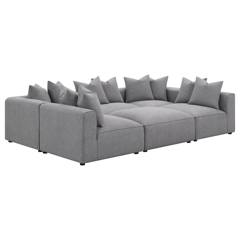 Jennifer 6 piece Upholstered Modular Sectional Grey