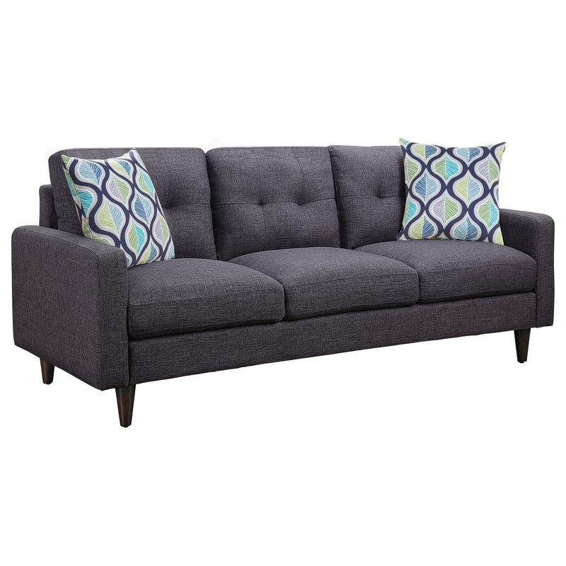 Watsonville 2 piece Upholstered Track Arm Sofa Set Grey