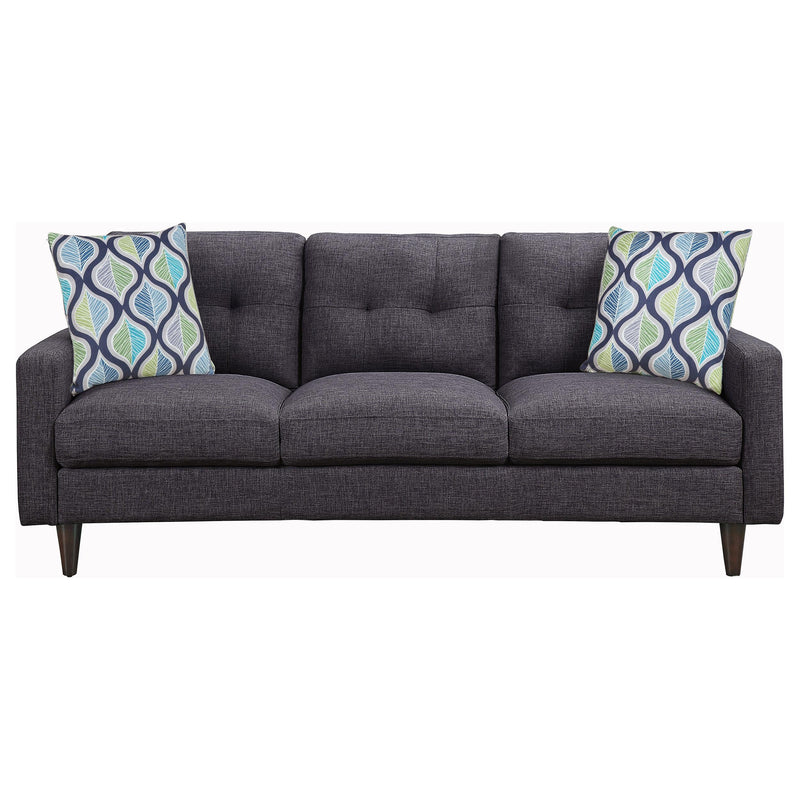 Watsonville 3 Piece Upholstered Track Arm Sofa Set Grey