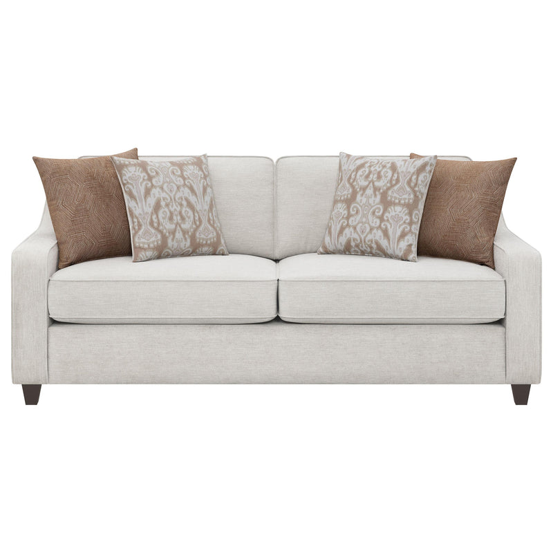 Christine 2 piece Upholstered Sloped Arm Sofa Set Beige