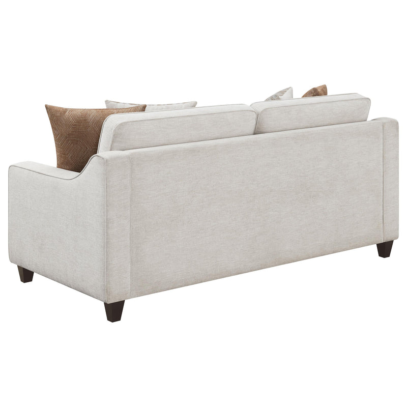 Christine 2 piece Upholstered Sloped Arm Sofa Set Beige