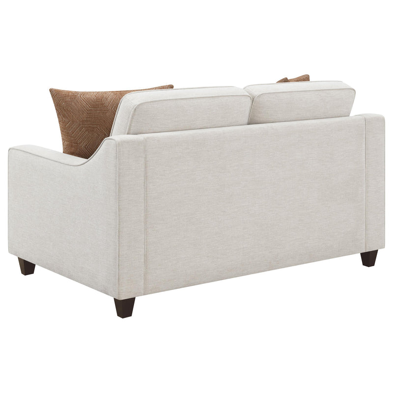 Christine 2 piece Upholstered Sloped Arm Sofa Set Beige