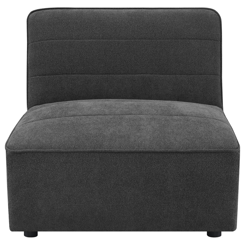 Sunny Upholstered Armless Chair Dark Charcoal