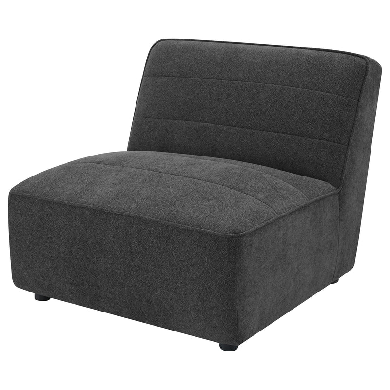 Sunny Upholstered Armless Chair Dark Charcoal