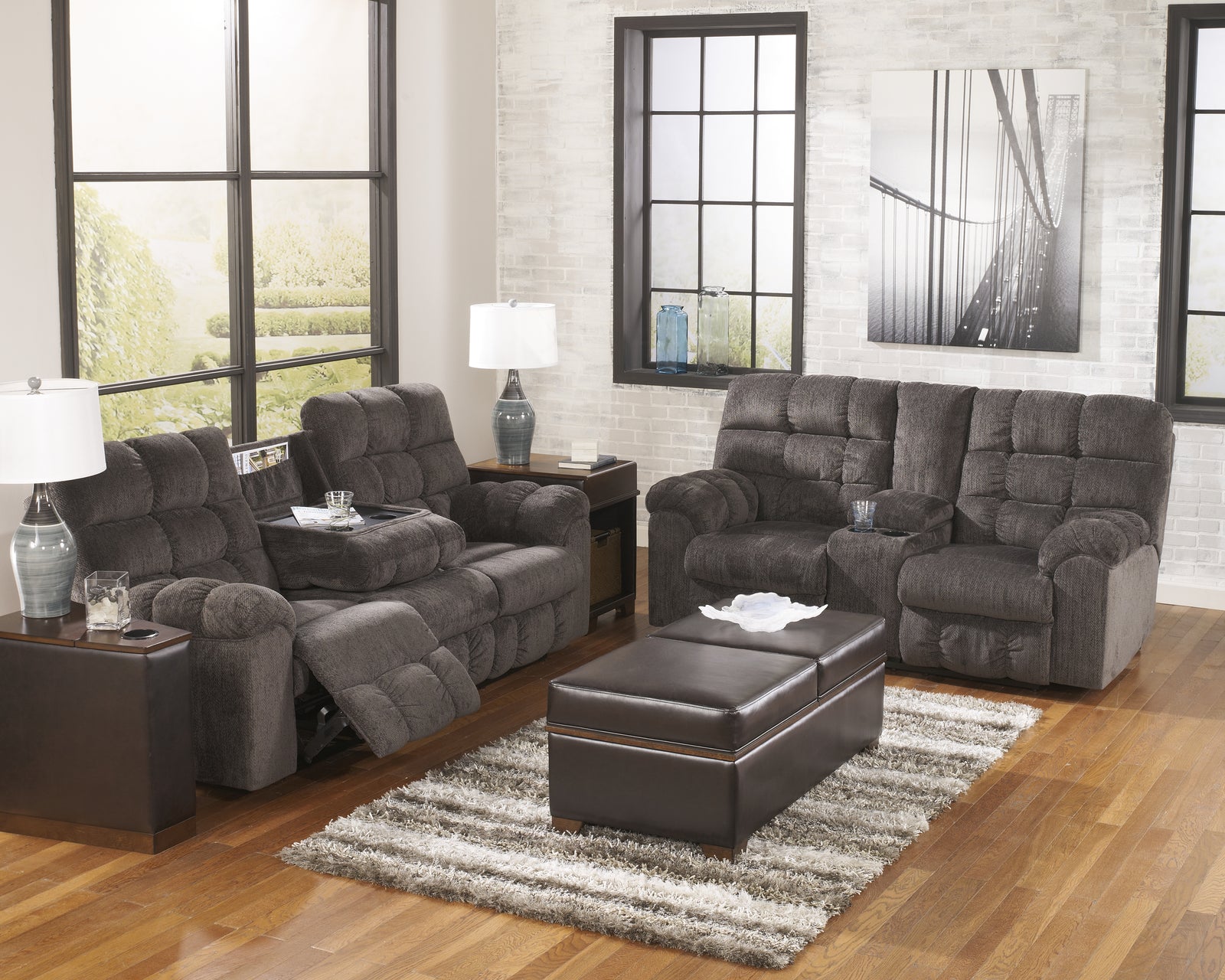 Acieona Slate Sofa And Loveseat