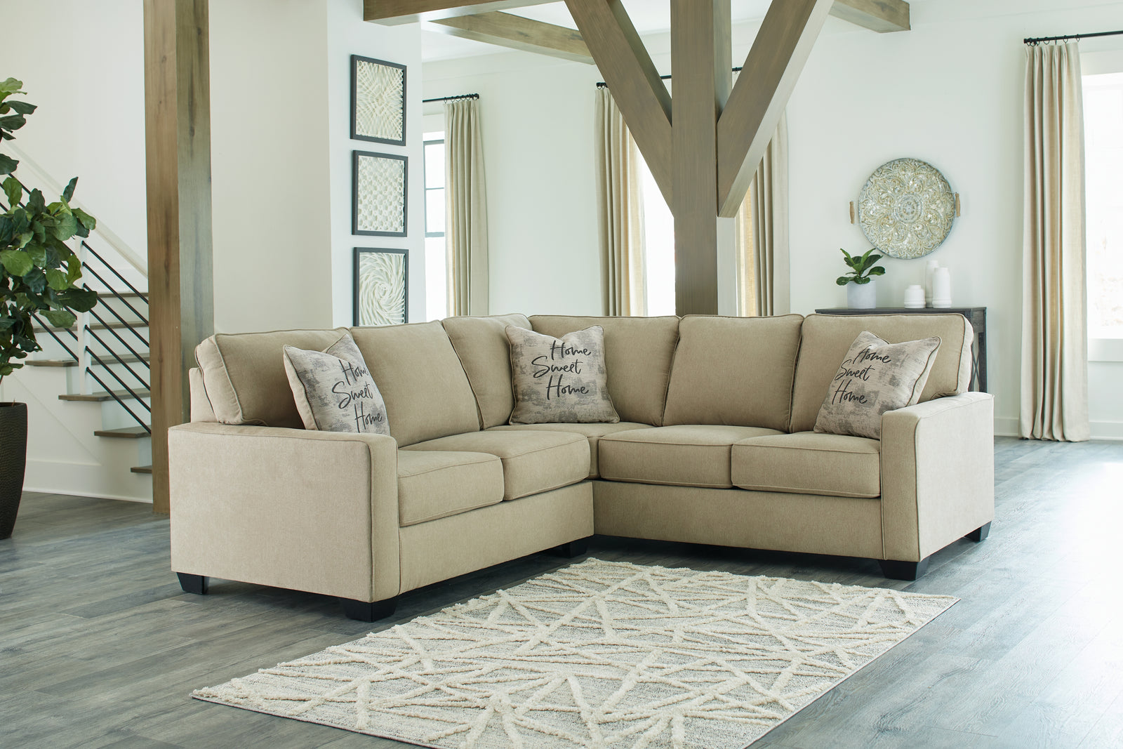 Lucina Quartz 2-Piece Sectional With Ottoman