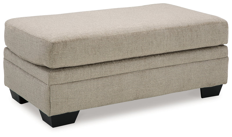 Stonemeade Taupe Chenille Ottoman