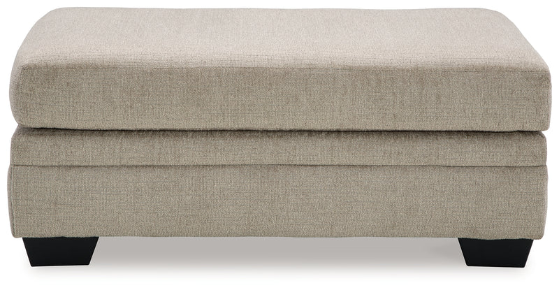 Stonemeade Taupe Chenille Ottoman