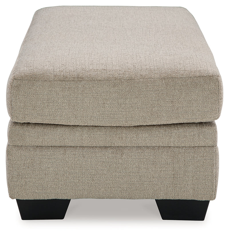 Stonemeade Taupe Chenille Ottoman