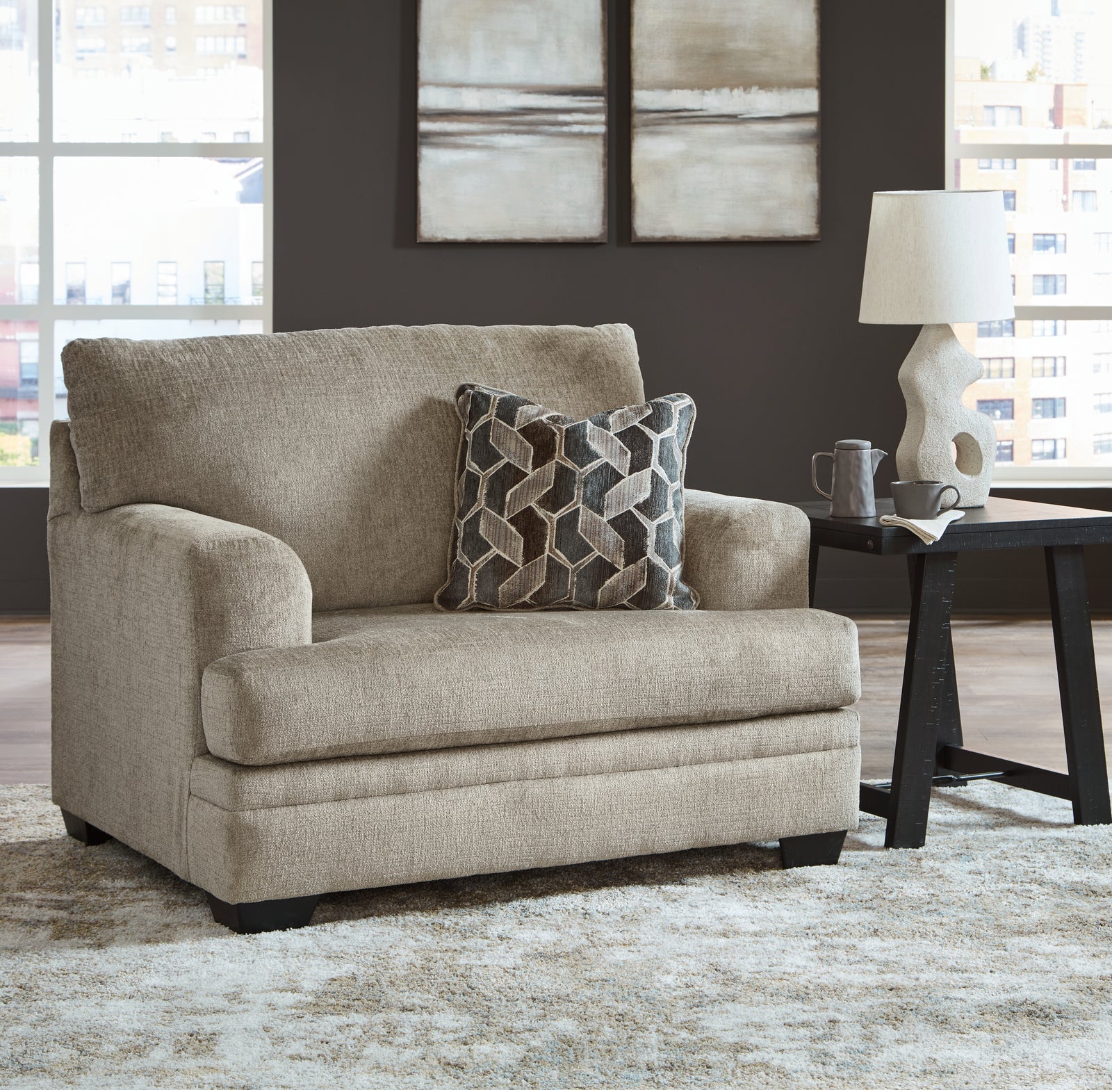 Stonemeade Taupe Chenille Oversized Chair