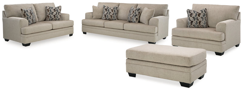 Stonemeade Taupe Sofa, Loveseat, Chair and Ottoman