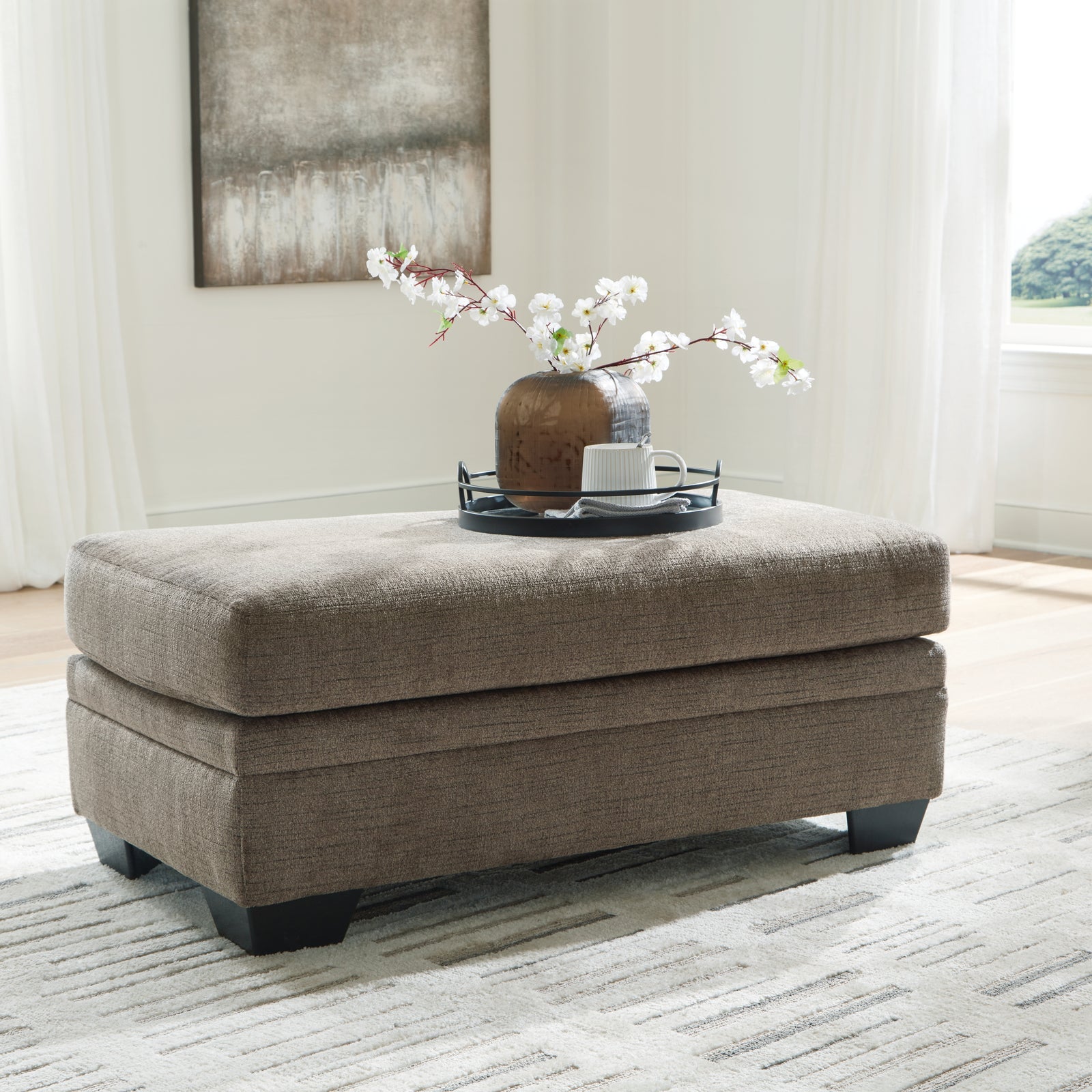 Stonemeade Nutmeg Chenille Ottoman