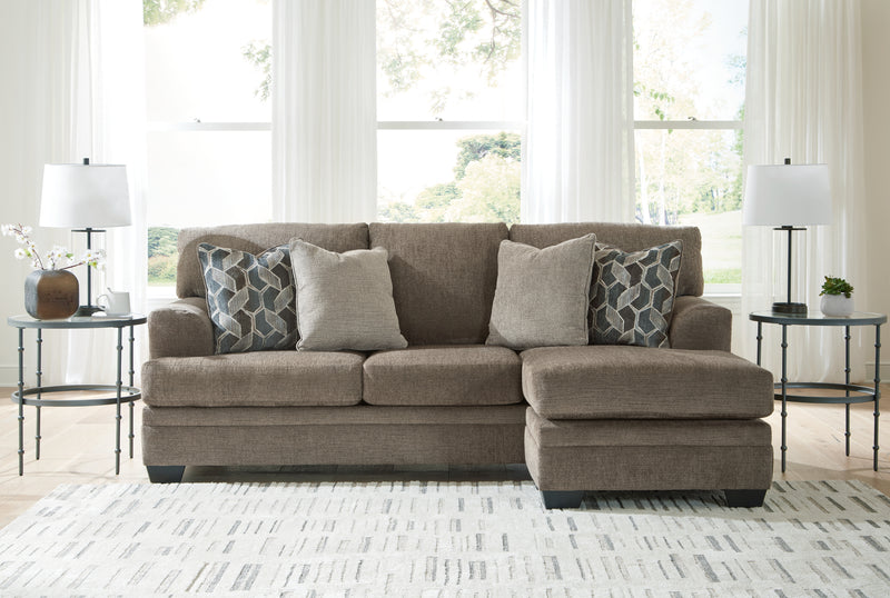 Stonemeade Nutmeg Sofa Chaise, Chair, and Ottoman