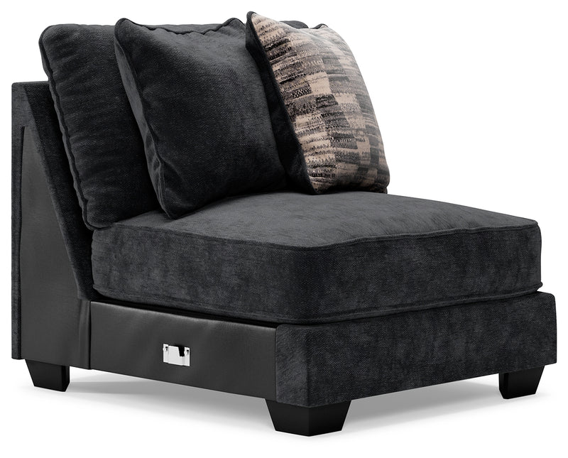 Lavernett Charcoal 4-Piece Sectional With Ottoman