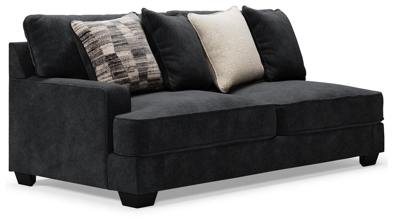 Lavernett Charcoal 4-Piece Sectional With Ottoman