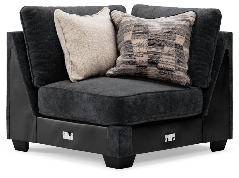 Lavernett Charcoal 4-Piece Sectional With Ottoman