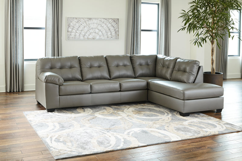 Donlen Gray 2-Piece Sectional With Chaise