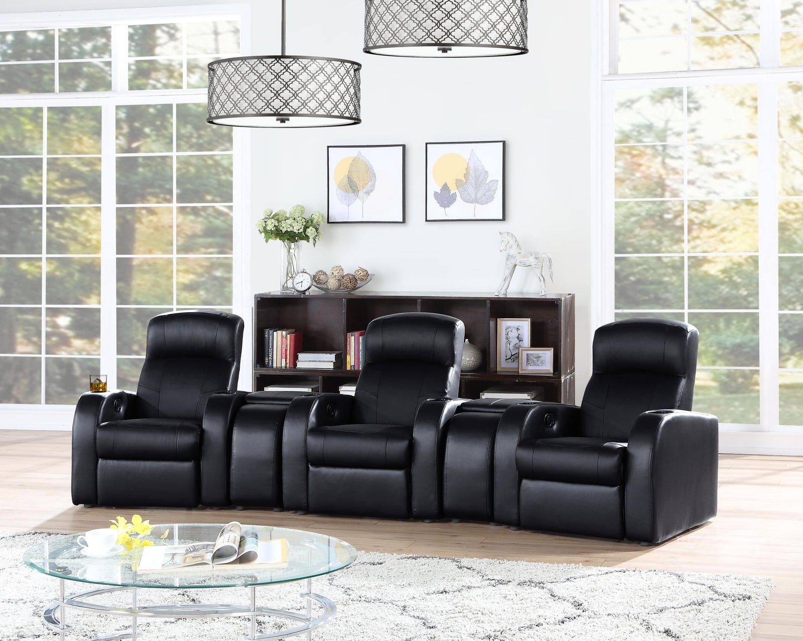 Cyrus 5 piece Upholstered Home Theater Seating