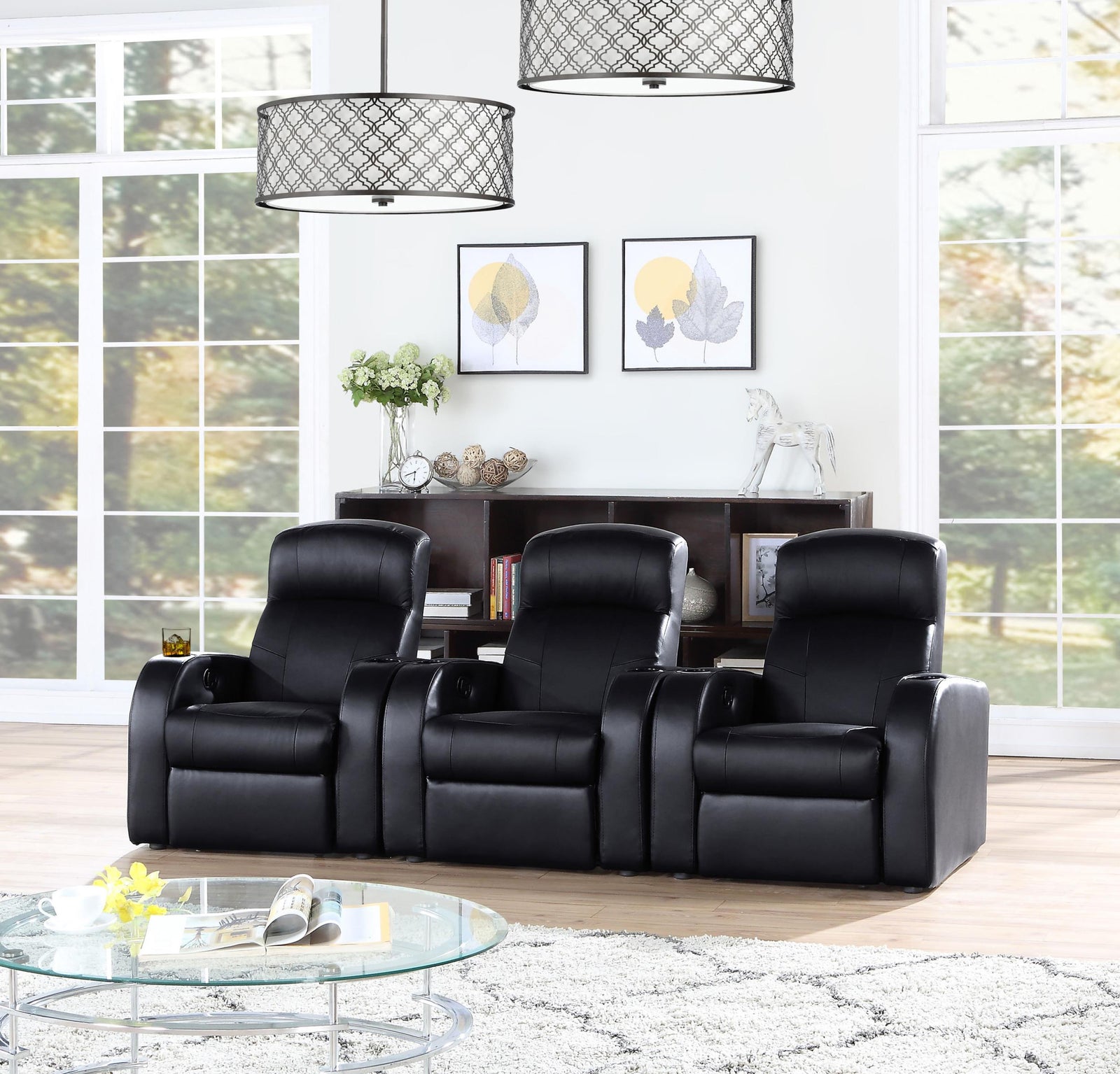 Cyrus 3 Piece Upholstered Home Theater Seating