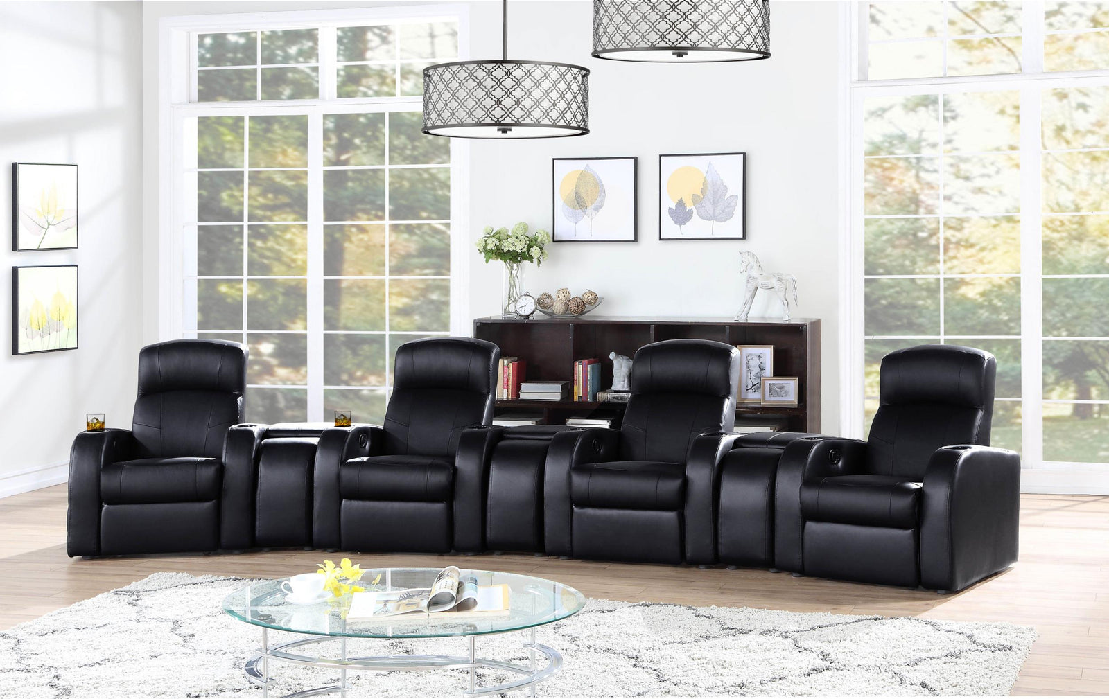 Cyrus 7 piece Upholstered Home Theater Seating