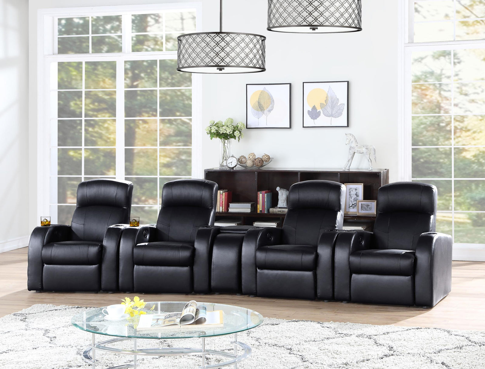 Cyrus 5 piece Upholstered Home Theater Seating