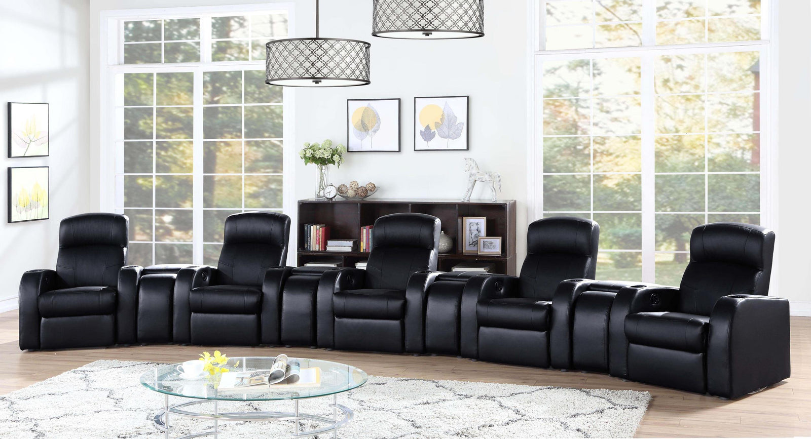 Cyrus 9 piece Upholstered Home Theater Seating