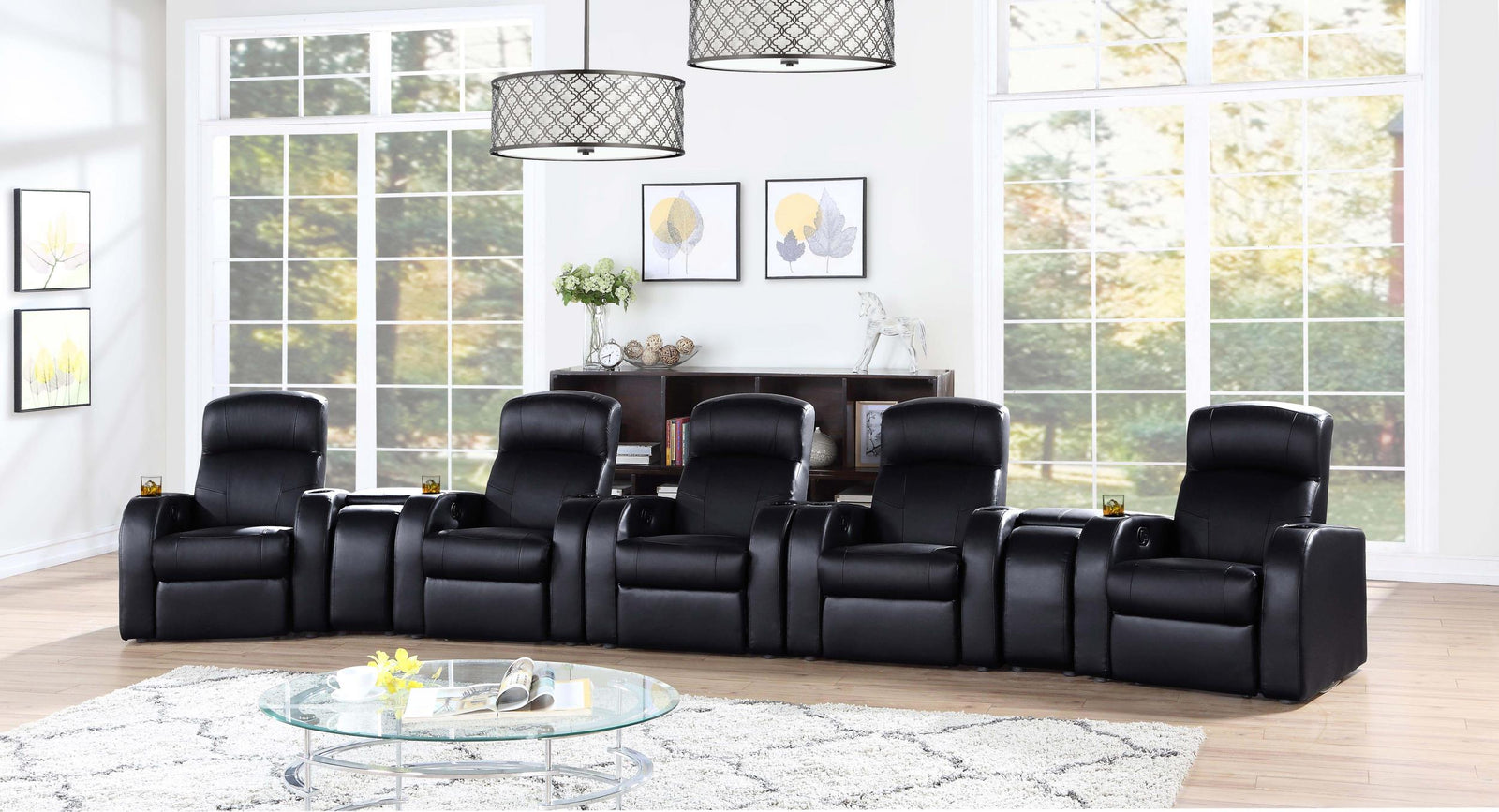 Cyrus 7 piece Upholstered Home Theater Seating