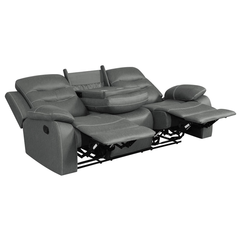 Nova Upholstered Motion Reclining Sofa Dark Grey 602531
