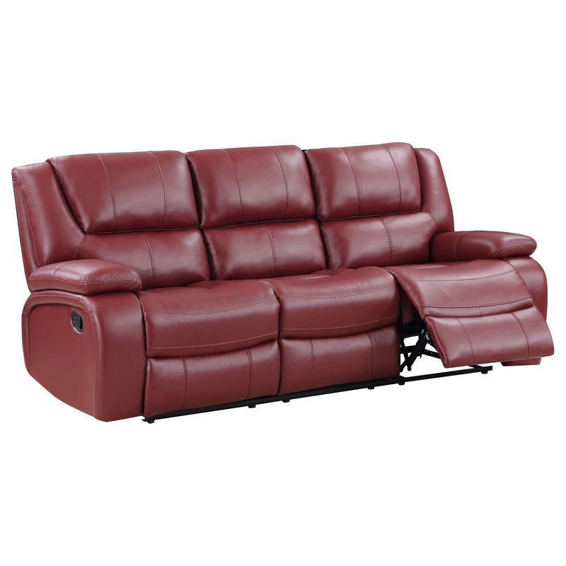 Camila 2 piece Upholstered Reclining Sofa Set Red