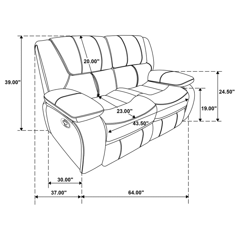 Camila 2 piece Upholstered Reclining Sofa Set Red