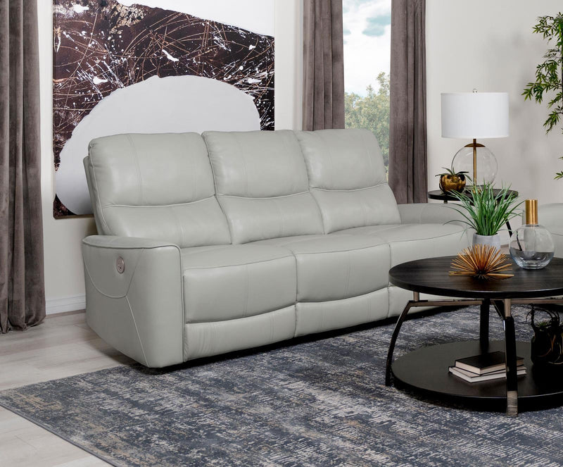 Greenfield Upholstered Power Reclining Sofa Ivory 610261P