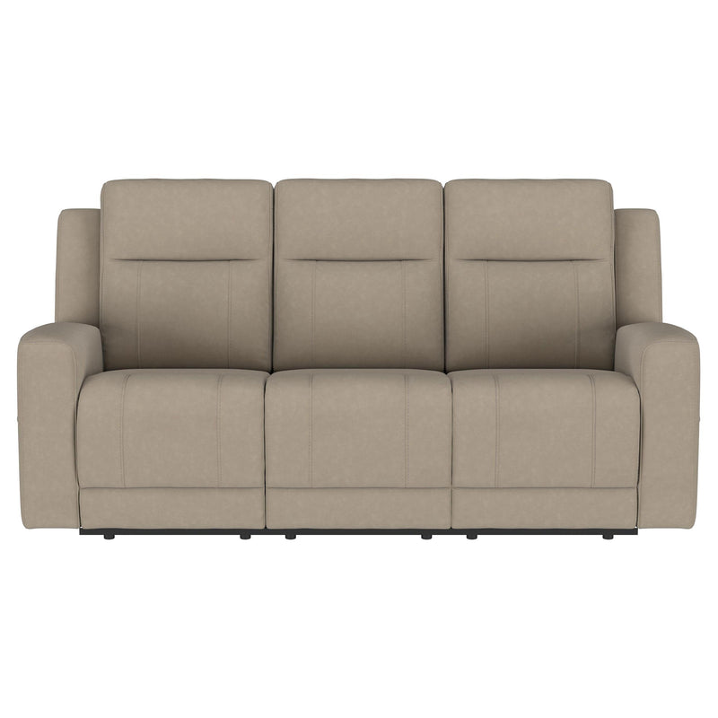 Brentwood Upholstered Motion Reclining Sofa Taupe 610281