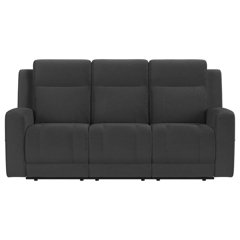 Brentwood Upholstered Motion Reclining Sofa Black 610284