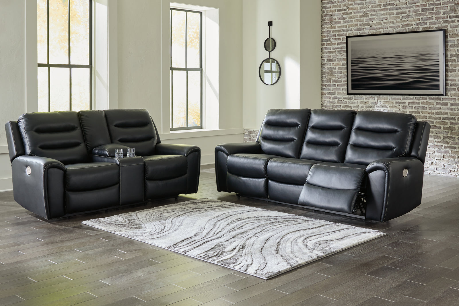 Warlin Black Sofa And Loveseat